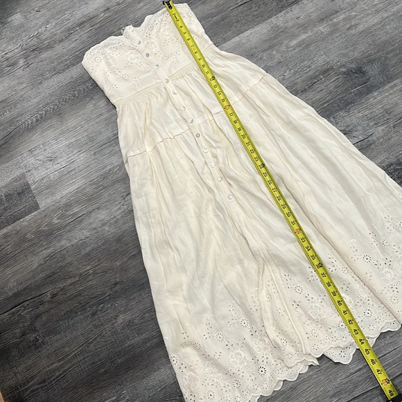 ✨SOLD✨Free People Evelyn Eyelet Eyelet Midi Dress ivory - S (partial tag) $198 - Picture 10 of 10